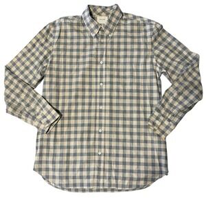Billy Reid Standard Gingham Button Down Shirt Men Size L Long Sleeve Cotton